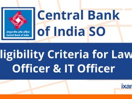 CBI SO Eligibility Criteria