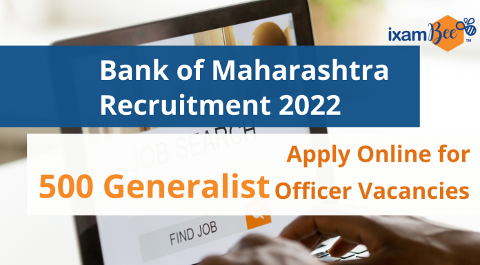 Bank of Maharashtra Recruitment 2022: Apply Online for 500 Vacancies Bank of Maharashtra Recruitment 2022: Apply Online for 500 Posts