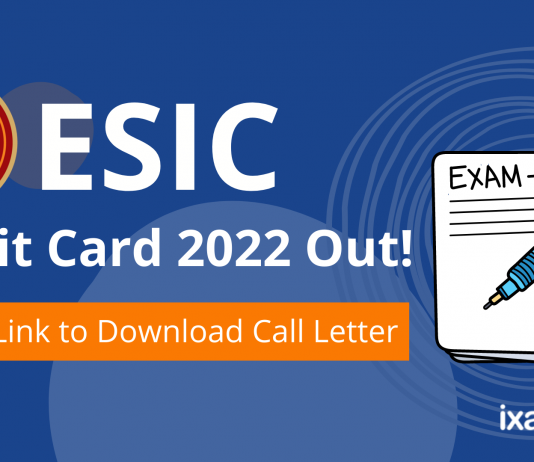ESIC UDC Mains Admit Card 2022