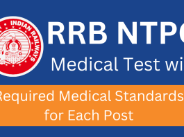 RRB NTPC Recruitment , Medical Standards of RRB NTPC Recruitment, RRB NTPC posts, RRB Ntpc