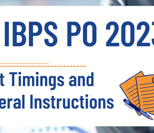 IBPS PO shift timings and general instructions