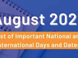 List of important days of August