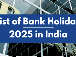 List of Bank Holidays 2025 in India