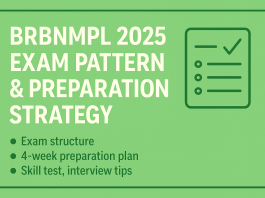 Learn the BRBNMPL 2025 exam structure, section-wise marks, and a 4-week study plan with tips for the skill test and interview stage.