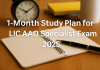 1-Month Study Plan for LIC AAO Specialist Exam 2025