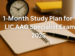 1-Month Study Plan for LIC AAO Specialist Exam 2025