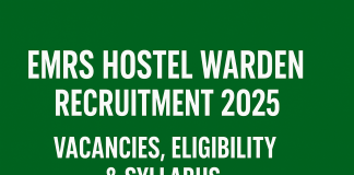 EMRS Hostel Warden Recruitment 2025