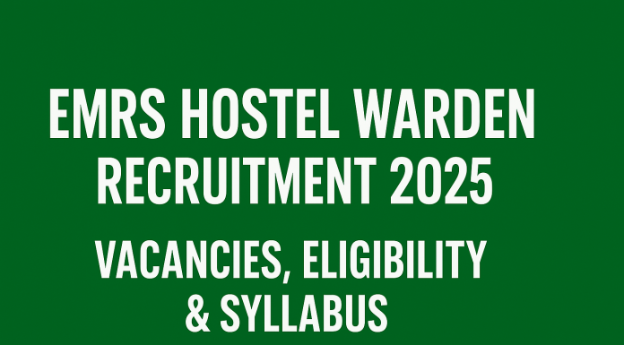 EMRS Hostel Warden Recruitment 2025
